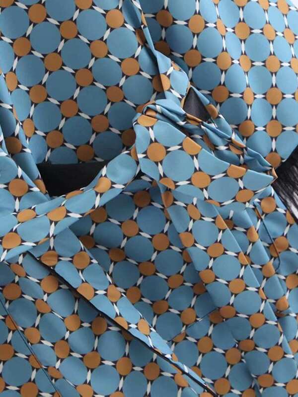 Geo Pattern Fringe Trim Wrap Blazer - INS | Online Fashion Free Shipping Clothing, Dresses, Tops, Shoes