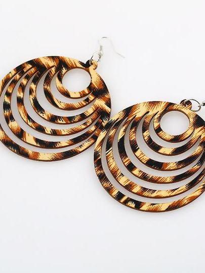 Geometric hollow wooden earrings - INS | Online Fashion Free Shipping Clothing, Dresses, Tops, Shoes