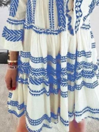 Geometric Print V-Neck Mini Dress - Mini Dresses - INS | Online Fashion Free Shipping Clothing, Dresses, Tops, Shoes - 15/06/2021 - Category_Mini Dresses - Color_Black