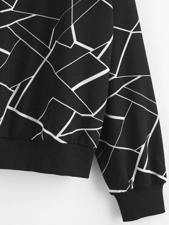 Geometry Drop Shoulder Sweatshirt - INS | Online Fashion Free Shipping Clothing, Dresses, Tops, Shoes
