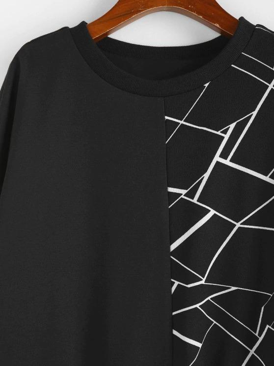 Geometry Drop Shoulder Sweatshirt - INS | Online Fashion Free Shipping Clothing, Dresses, Tops, Shoes
