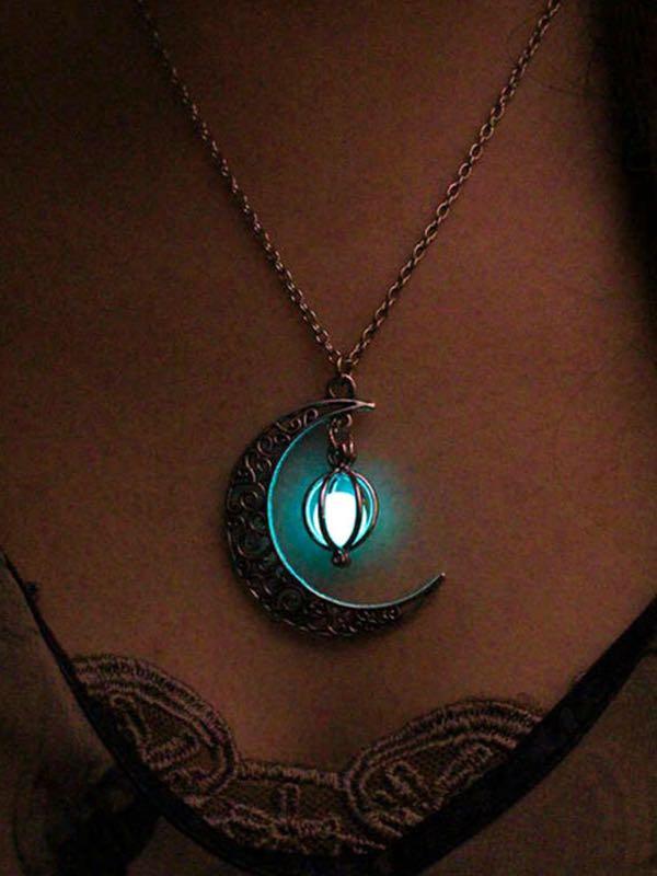 Ghost hollow Moon Necklace - INS | Online Fashion Free Shipping Clothing, Dresses, Tops, Shoes