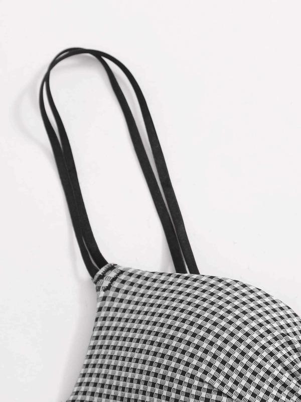 Gingham Knot Wireless Bra - INS | Online Fashion Free Shipping Clothing, Dresses, Tops, Shoes