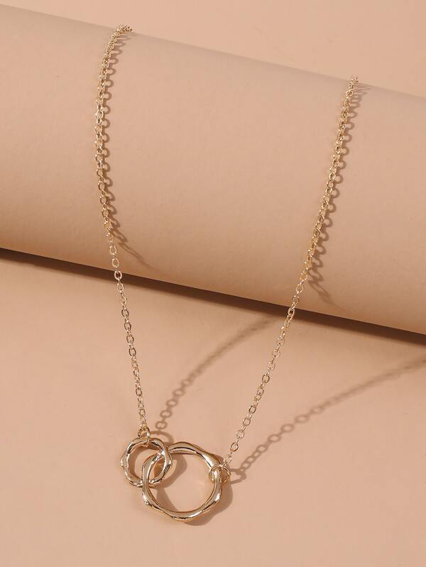 Gold Circle Decor Necklace - INS | Online Fashion Free Shipping Clothing, Dresses, Tops, Shoes