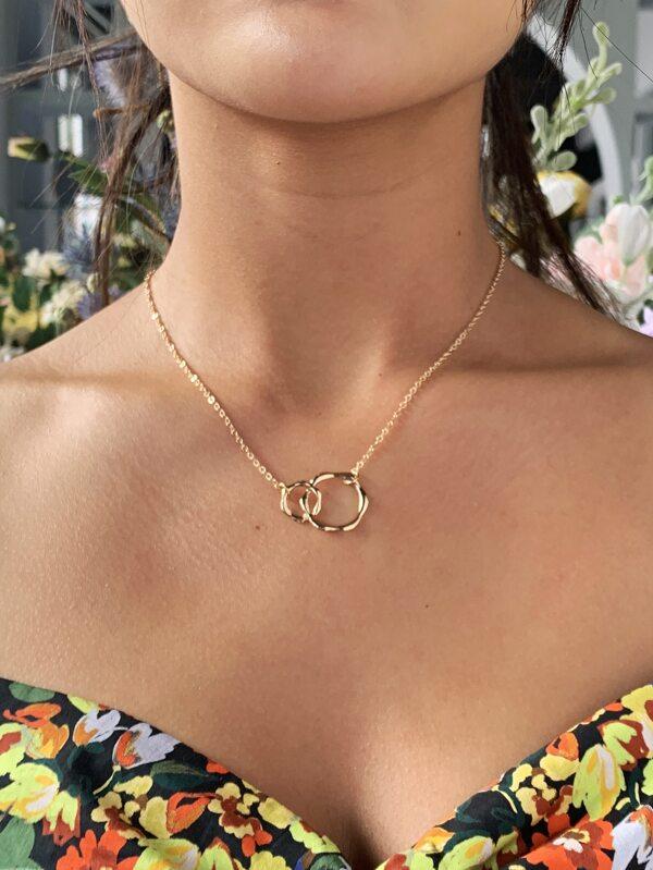Gold Circle Decor Necklace - INS | Online Fashion Free Shipping Clothing, Dresses, Tops, Shoes