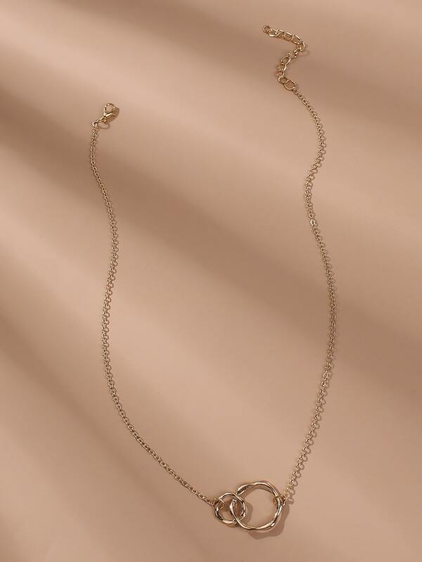 Gold Circle Decor Necklace - INS | Online Fashion Free Shipping Clothing, Dresses, Tops, Shoes