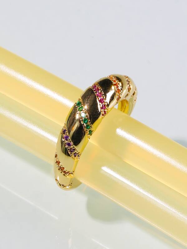 Gold Plated Rhinestone Decor Ring - INS | Online Fashion Free Shipping Clothing, Dresses, Tops, Shoes