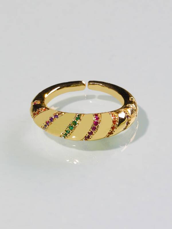 Gold Plated Rhinestone Decor Ring - INS | Online Fashion Free Shipping Clothing, Dresses, Tops, Shoes