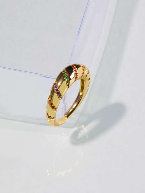 Gold Plated Rhinestone Decor Ring - INS | Online Fashion Free Shipping Clothing, Dresses, Tops, Shoes