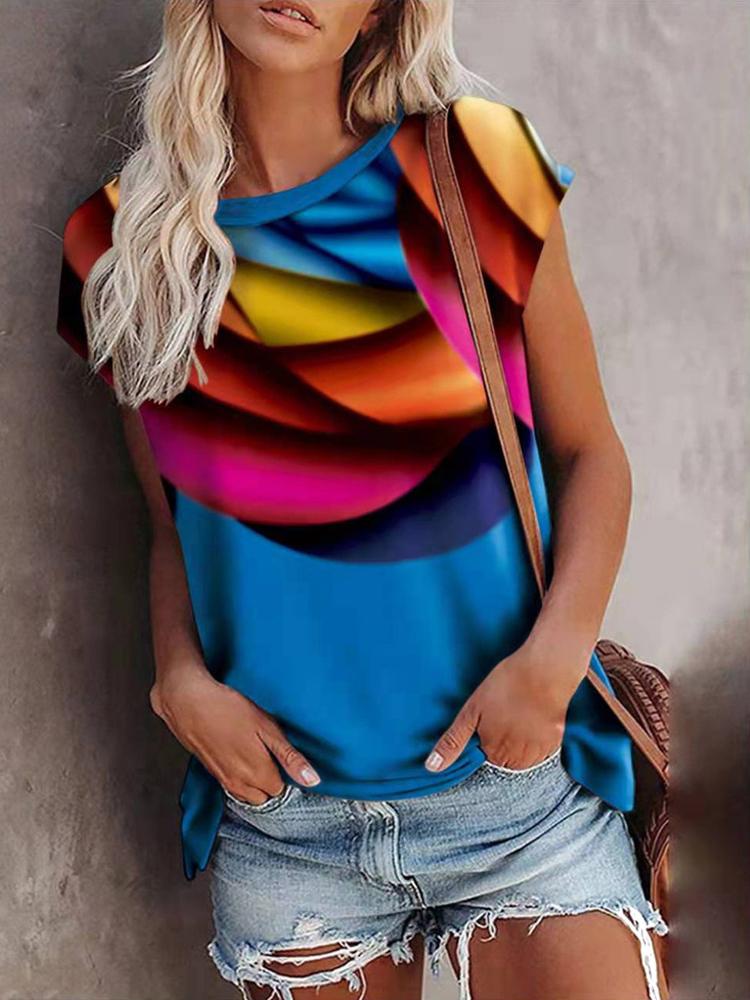 Gradient Print Bat Sleeve T-shirt - T-shirts - INS | Online Fashion Free Shipping Clothing, Dresses, Tops, Shoes - 06/07/2021 - 10-20 - color-black