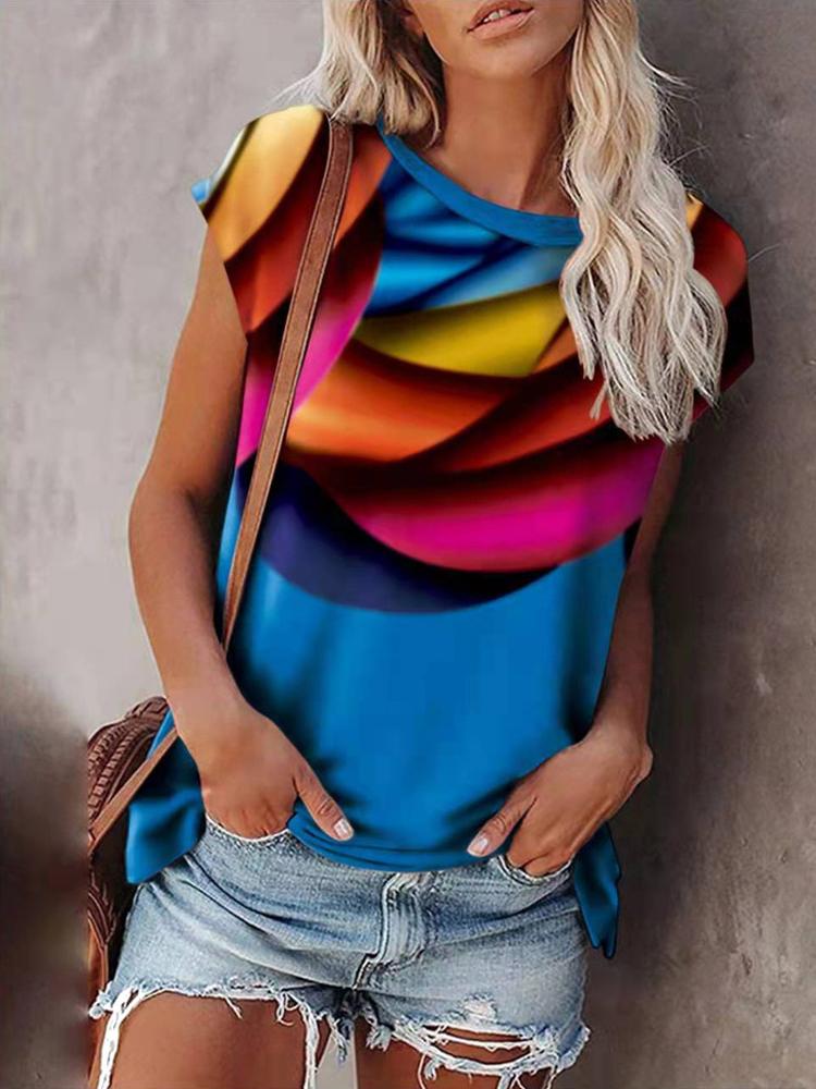 Gradient Print Bat Sleeve T-shirt - T-shirts - INS | Online Fashion Free Shipping Clothing, Dresses, Tops, Shoes - 06/07/2021 - 10-20 - color-black