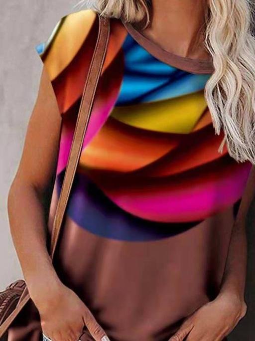 Gradient Print Bat Sleeve T-shirt - T-shirts - INS | Online Fashion Free Shipping Clothing, Dresses, Tops, Shoes - 06/07/2021 - 10-20 - color-black