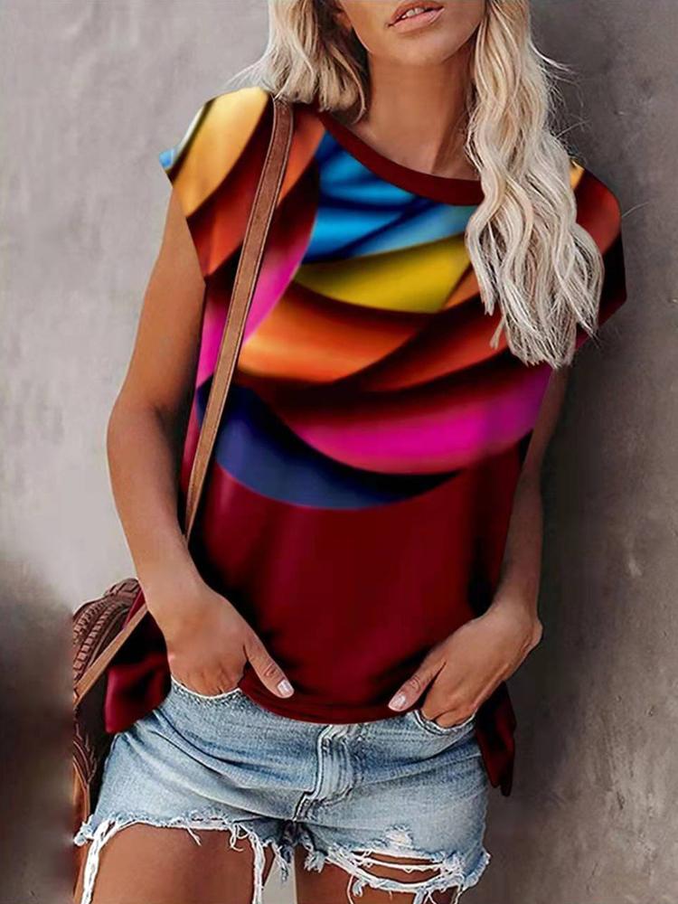 Gradient Print Bat Sleeve T-shirt - T-shirts - INS | Online Fashion Free Shipping Clothing, Dresses, Tops, Shoes - 06/07/2021 - 10-20 - color-black