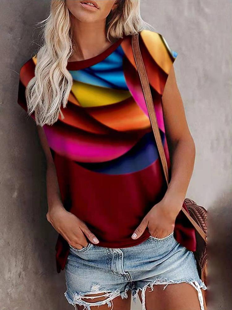 Gradient Print Bat Sleeve T-shirt - T-shirts - INS | Online Fashion Free Shipping Clothing, Dresses, Tops, Shoes - 06/07/2021 - 10-20 - color-black