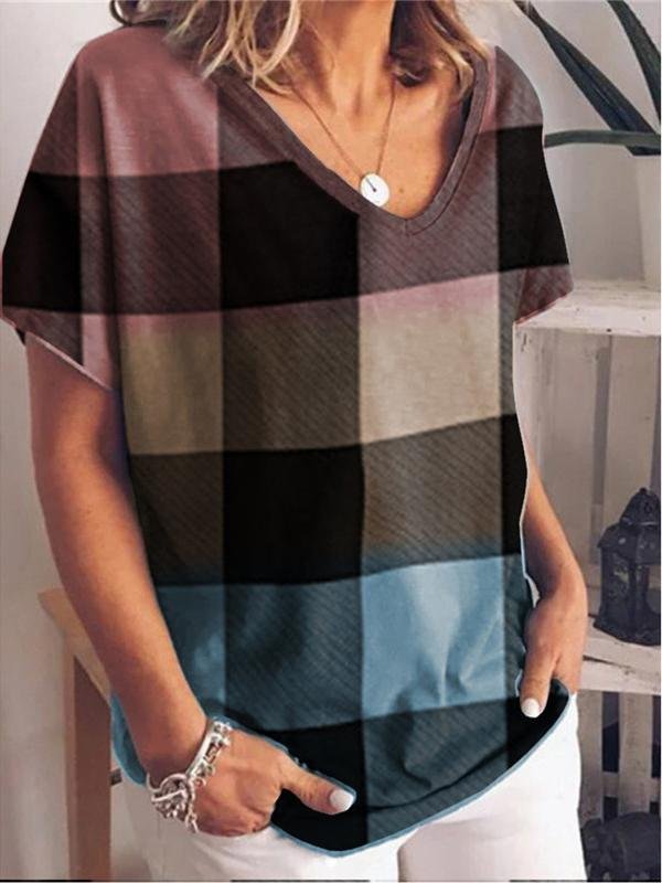 Gradient Print Short-sleeved T-shirt - T-Shirt - INS | Online Fashion Free Shipping Clothing, Dresses, Tops, Shoes - 02/06/2021 - Color_Black - Color_Brown