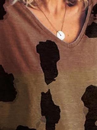 Gradient Print Short-sleeved T-shirt - T-Shirt - INS | Online Fashion Free Shipping Clothing, Dresses, Tops, Shoes - 02/06/2021 - Color_Black - Color_Brown