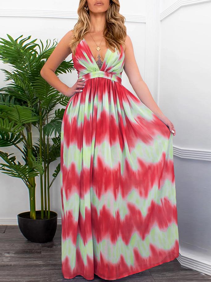 Gradient V-neck Suspender Long Dress - Maxi Dresses - INS | Online Fashion Free Shipping Clothing, Dresses, Tops, Shoes - 20-30 - 21/06/2021 - color-blue