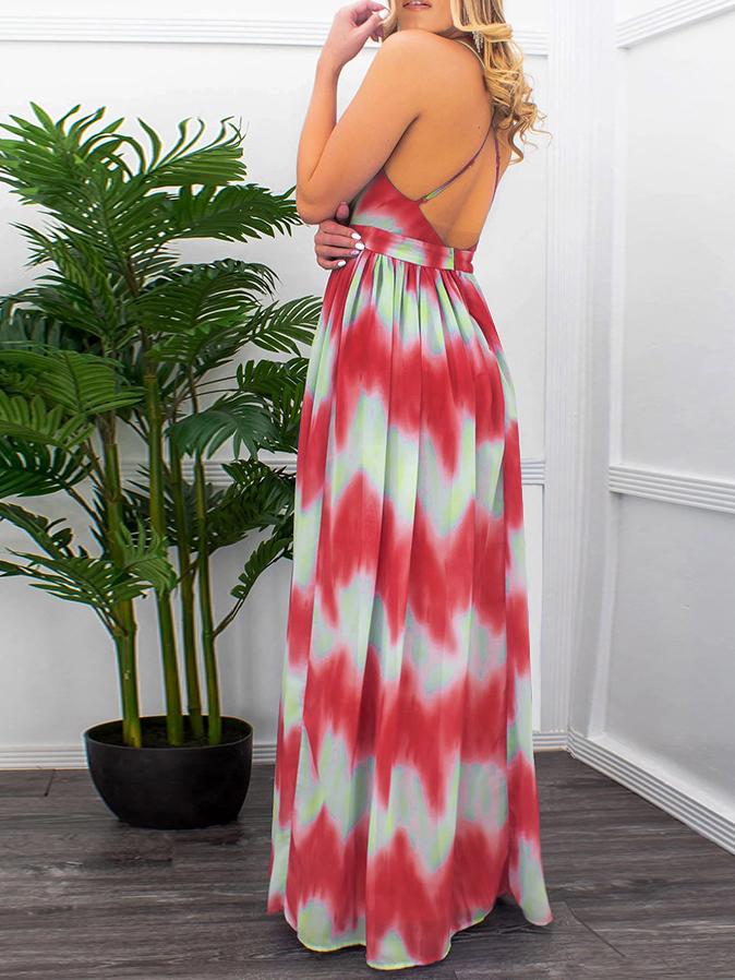 Gradient V-neck Suspender Long Dress - Maxi Dresses - INS | Online Fashion Free Shipping Clothing, Dresses, Tops, Shoes - 20-30 - 21/06/2021 - color-blue