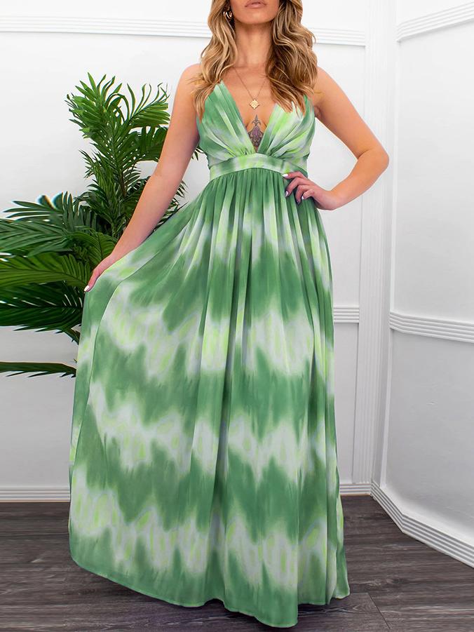 Gradient V-neck Suspender Long Dress - Maxi Dresses - INS | Online Fashion Free Shipping Clothing, Dresses, Tops, Shoes - 20-30 - 21/06/2021 - color-blue