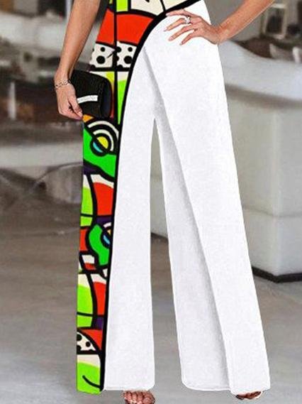 Graffiti Printed Slant Shoulder High Waist Jumpsuit - Jumpsuit & Rompers - INS | Online Fashion Free Shipping Clothing, Dresses, Tops, Shoes - 21/06/2021 - 40-50 - Bottoms