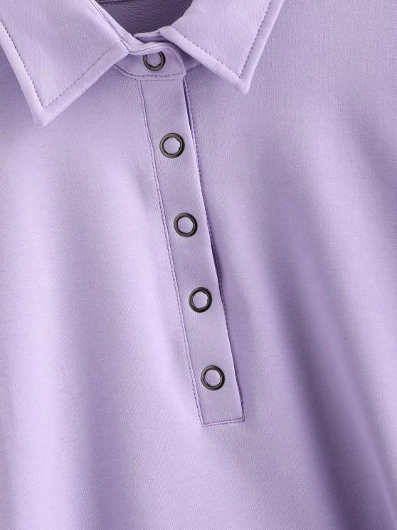 Half Button Toggle Drawstring Hem Cropped Sweatshirt - INS | Online Fashion Free Shipping Clothing, Dresses, Tops, Shoes