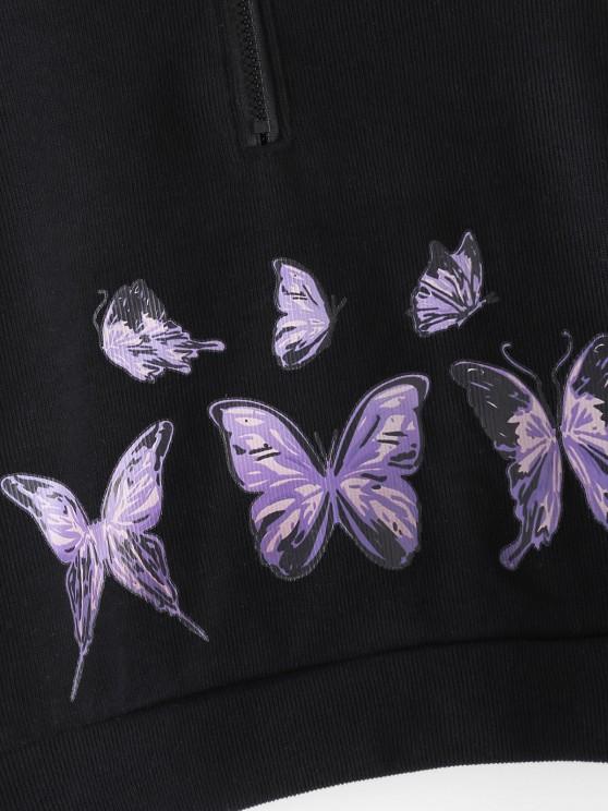 Half Zip Butterfly Colorblock Sweatshirt - INS | Online Fashion Free Shipping Clothing, Dresses, Tops, Shoes
