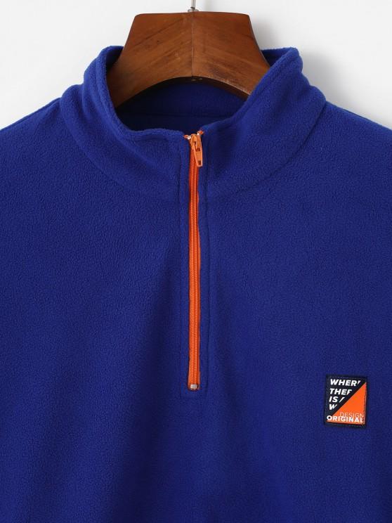 Half Zip Colorblock Fleece Crop Sweatshirt - INS | Online Fashion Free Shipping Clothing, Dresses, Tops, Shoes