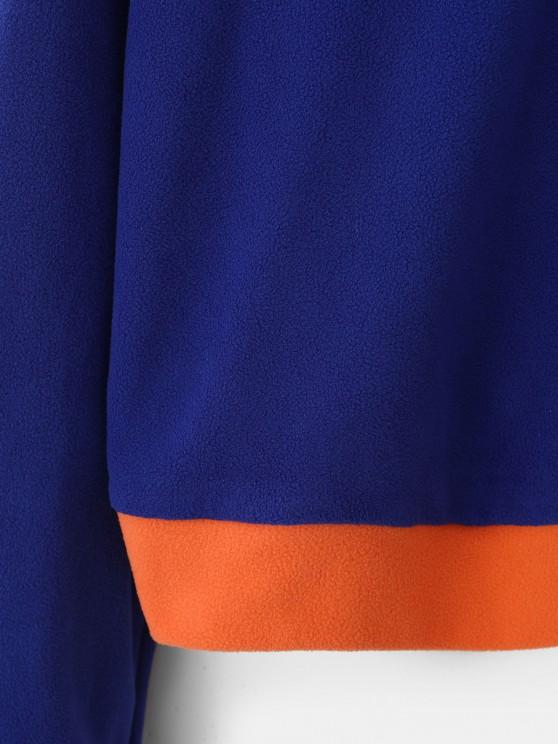 Half Zip Colorblock Fleece Crop Sweatshirt - INS | Online Fashion Free Shipping Clothing, Dresses, Tops, Shoes