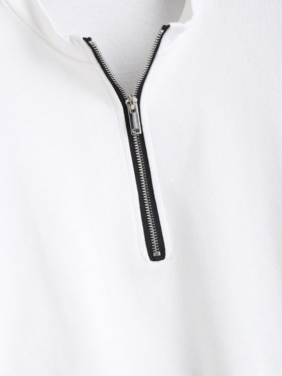 Half Zip Cropped Pullover Sweatshirt - INS | Online Fashion Free Shipping Clothing, Dresses, Tops, Shoes