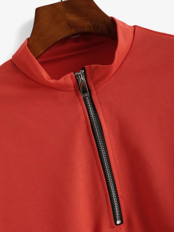 Half Zip Cropped Pullover Sweatshirt - INS | Online Fashion Free Shipping Clothing, Dresses, Tops, Shoes