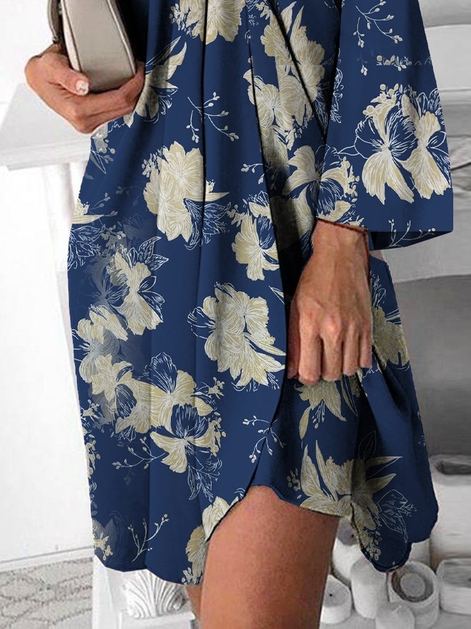 Halter A-Line Casual Long Sleeve Dresses - Mini Dresses - INS | Online Fashion Free Shipping Clothing, Dresses, Tops, Shoes - 21/07/2021 - 30-40 - color-blue