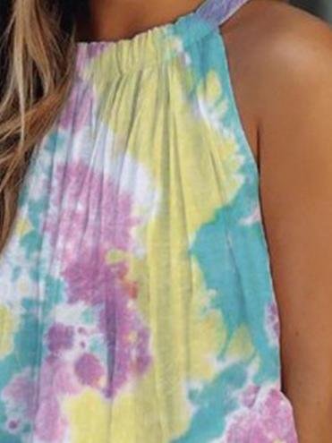 Halter Sleeveless Tie-Dye Printing Tank Tops - Tank Tops - INS | Online Fashion Free Shipping Clothing, Dresses, Tops, Shoes - 05/07/2021 - 20-30 - Category_Tank Tops