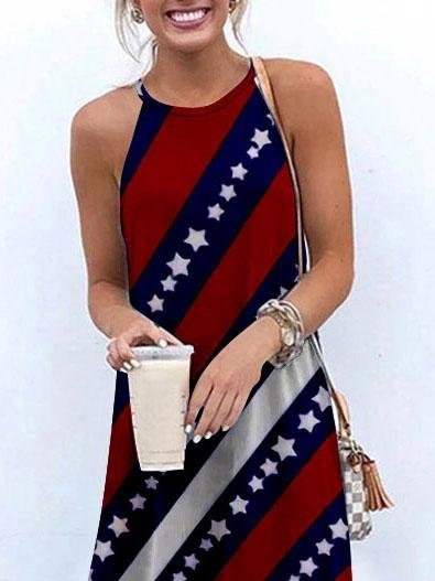 Halter Sling Irregular Slit Printed Dress - Maxi Dresses - INS | Online Fashion Free Shipping Clothing, Dresses, Tops, Shoes - 31/05/2021 - Category_Maxi Dresses - Color_Blue