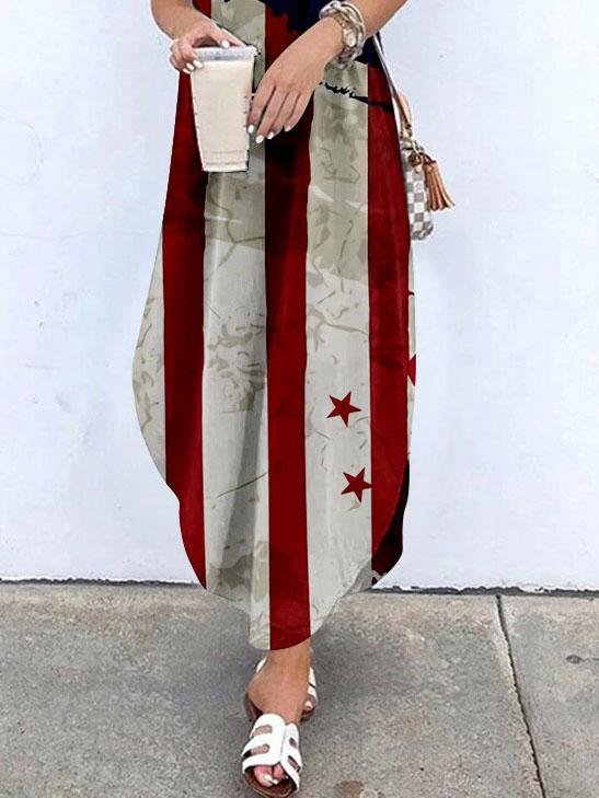 Halter Sling Irregular Slit Printed Dress - Maxi Dresses - INS | Online Fashion Free Shipping Clothing, Dresses, Tops, Shoes - 31/05/2021 - Category_Maxi Dresses - Color_Blue