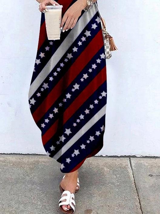 Halter Sling Irregular Slit Printed Dress - Maxi Dresses - INS | Online Fashion Free Shipping Clothing, Dresses, Tops, Shoes - 31/05/2021 - Category_Maxi Dresses - Color_Blue