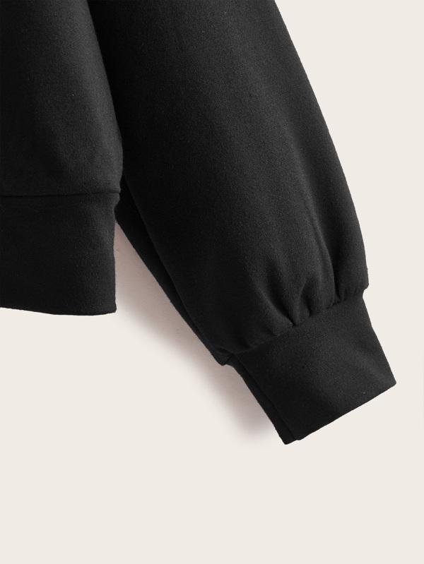 Hands Print Drop Shoulder Drawstring Hoodie - INS | Online Fashion Free Shipping Clothing, Dresses, Tops, Shoes