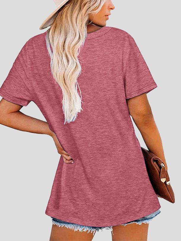 Happy Camper Round Neck Short-sleeve T-shirt - T-shirts - INS | Online Fashion Free Shipping Clothing, Dresses, Tops, Shoes - 10-20 - 22/07/2021 - color-gray