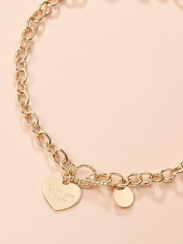 Heart Charm Chain Necklace - INS | Online Fashion Free Shipping Clothing, Dresses, Tops, Shoes