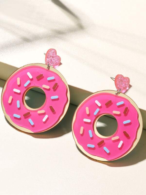 Heart Donut Drop Earrings - INS | Online Fashion Free Shipping Clothing, Dresses, Tops, Shoes