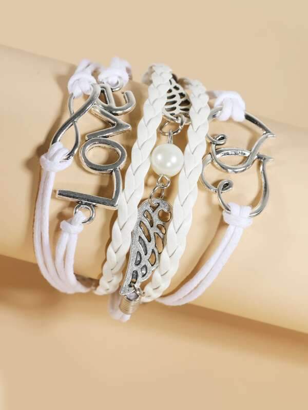 Heart Letter Layered Bracelet - INS | Online Fashion Free Shipping Clothing, Dresses, Tops, Shoes