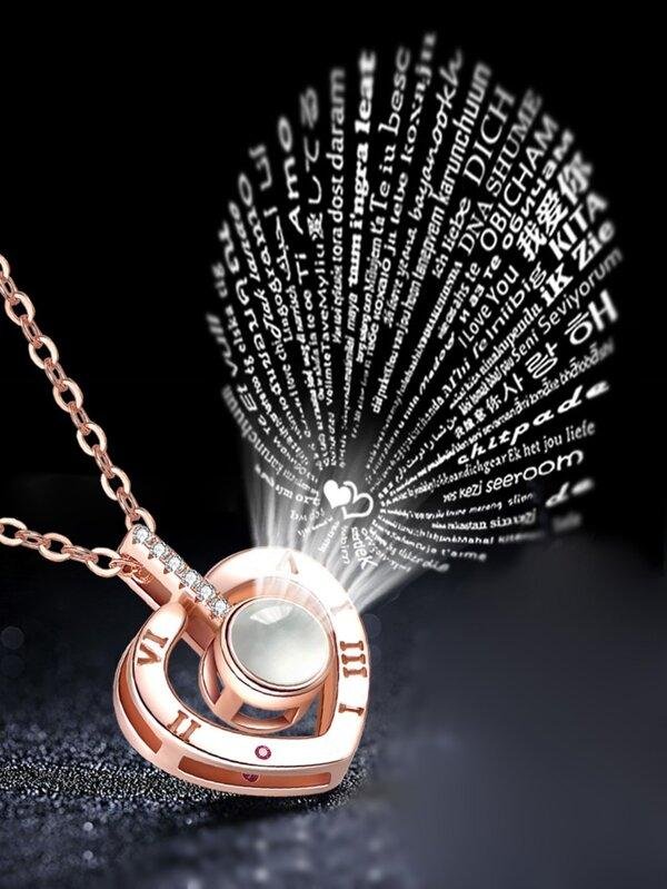 Heart Pendant Projection Necklace - INS | Online Fashion Free Shipping Clothing, Dresses, Tops, Shoes