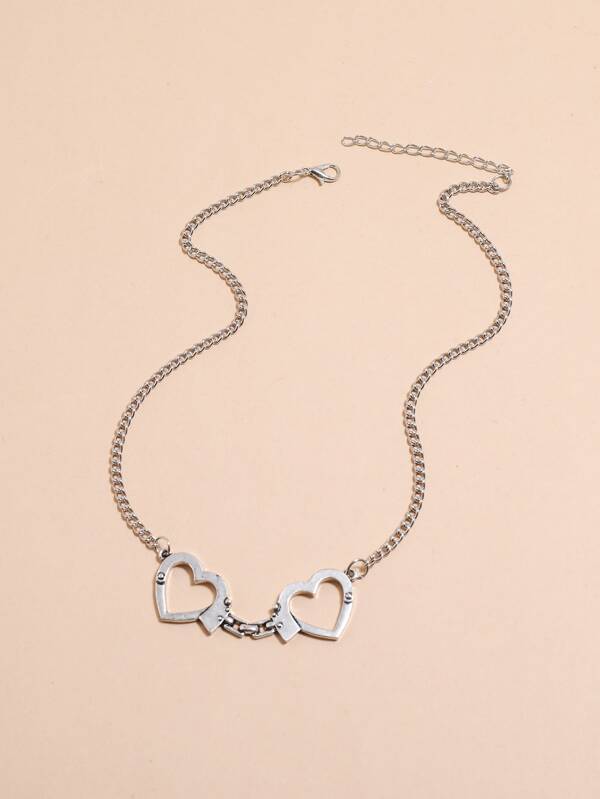 Heart Shaped Handcuffs Decor Necklace - INS | Online Fashion Free Shipping Clothing, Dresses, Tops, Shoes