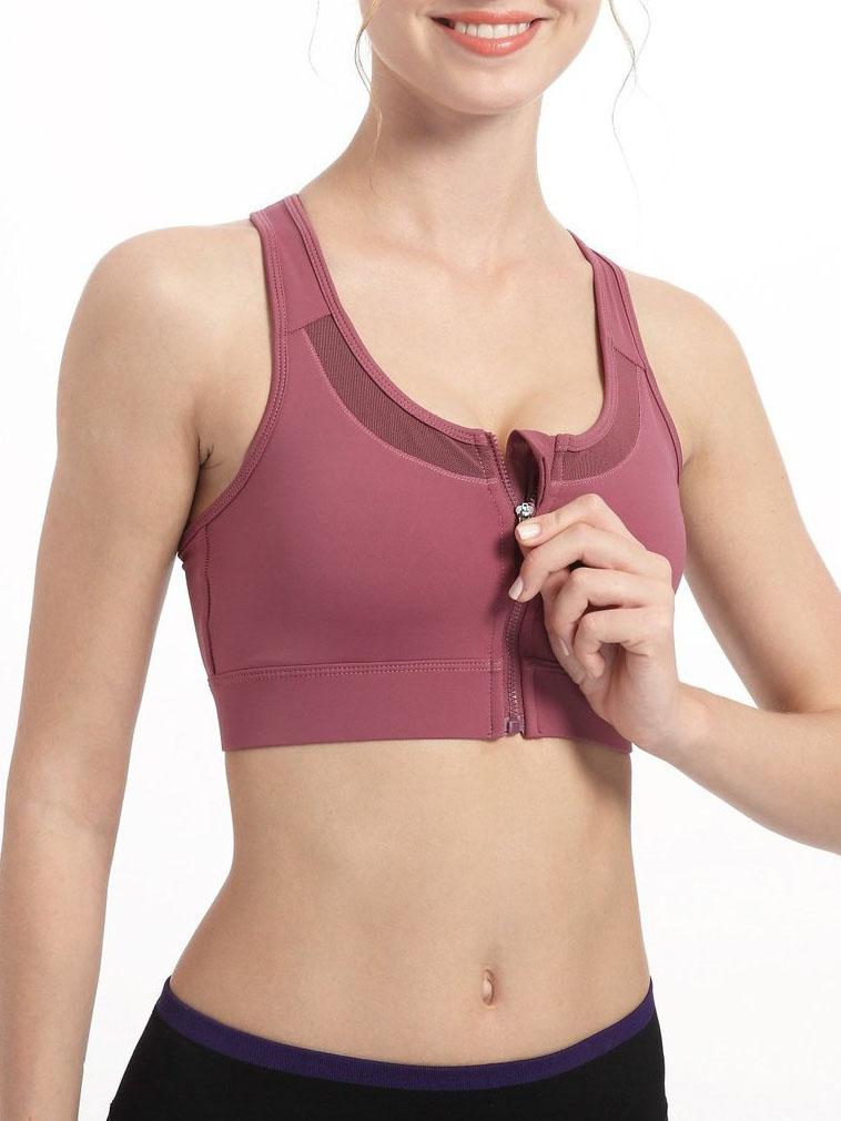 High Impact Workout Sports Full Cup Support Bra Top Vest with Front-Zipper Wirefree - Sports Bras - INS | Online Fashion Free Shipping Clothing, Dresses, Tops, Shoes - 15/3/2021 - 2XL - 3XL