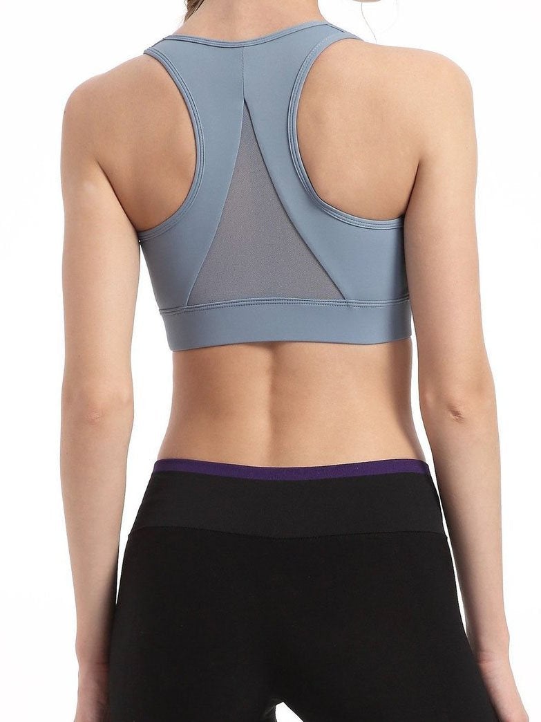 High Impact Workout Sports Full Cup Support Bra Top Vest with Front-Zipper Wirefree - Sports Bras - INS | Online Fashion Free Shipping Clothing, Dresses, Tops, Shoes - 15/3/2021 - 2XL - 3XL