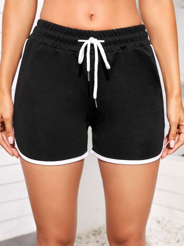 High-Rise Drawstring Waist Shorts - INS | Online Fashion Free Shipping Clothing, Dresses, Tops, Shoes