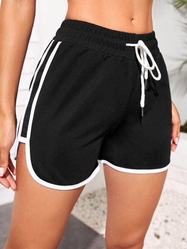 High-Rise Drawstring Waist Shorts - INS | Online Fashion Free Shipping Clothing, Dresses, Tops, Shoes
