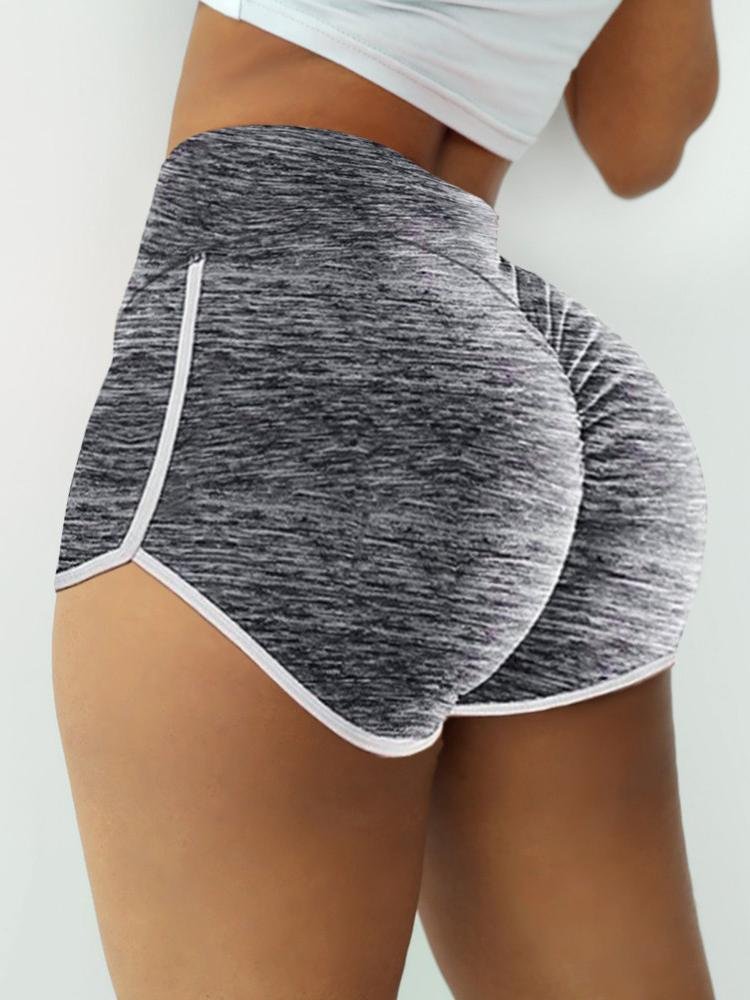 High Waist Color Block Sports Shorts Fitness Shorts - Shorts - INS | Online Fashion Free Shipping Clothing, Dresses, Tops, Shoes - 14/04/2021 - Color_Black - Color_Gray
