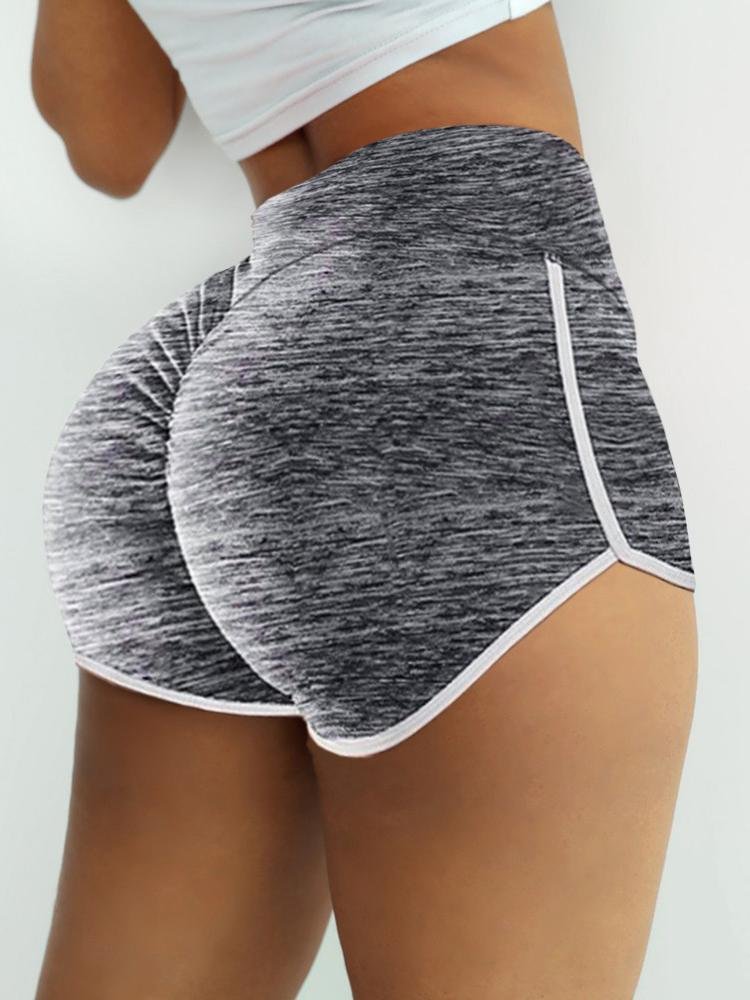High Waist Color Block Sports Shorts Fitness Shorts - Shorts - INS | Online Fashion Free Shipping Clothing, Dresses, Tops, Shoes - 14/04/2021 - Color_Black - Color_Gray