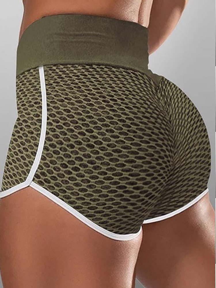 High Waist Colorblock Yoga Shorts - Yoga Shorts - INS | Online Fashion Free Shipping Clothing, Dresses, Tops, Shoes - 30/04/2021 - Color_Gray - Color_Green
