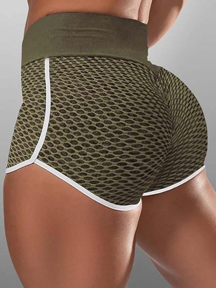 High Waist Colorblock Yoga Shorts - Yoga Shorts - INS | Online Fashion Free Shipping Clothing, Dresses, Tops, Shoes - 30/04/2021 - Color_Gray - Color_Green
